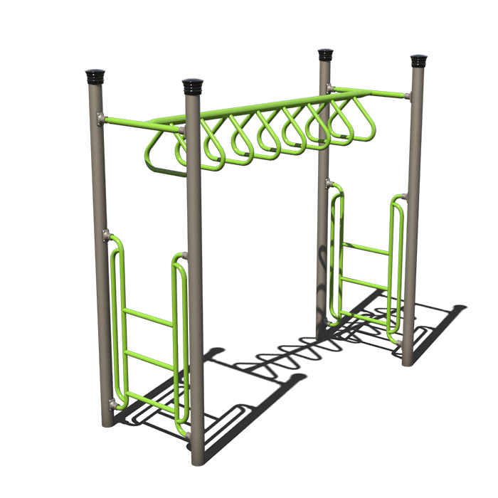 Tri-Rung Overhead Playground Free Standing Monkey Bars