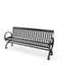 Rolled Steel Strap Bench with Cast Aluminum Ends