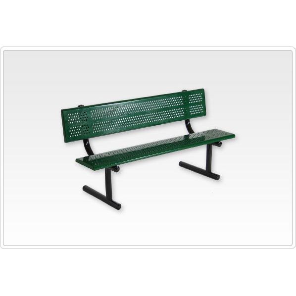 Standard Bench w/Back, 8' Beveled Perforated