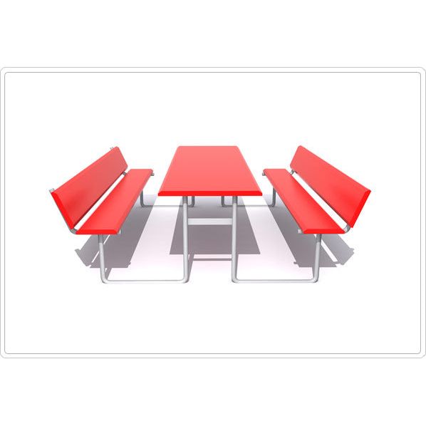 Rectangular Picnic Table w/Back